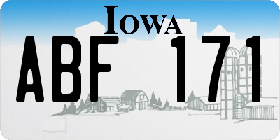IA license plate ABF171