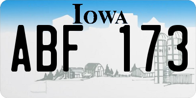 IA license plate ABF173