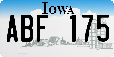 IA license plate ABF175