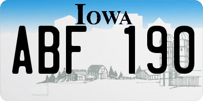 IA license plate ABF190