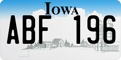 IA license plate ABF196