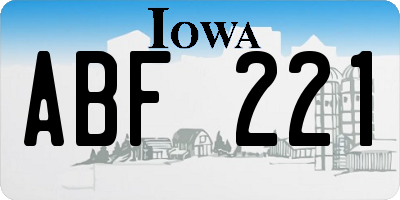 IA license plate ABF221