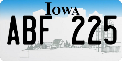 IA license plate ABF225