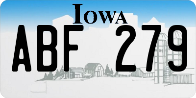 IA license plate ABF279