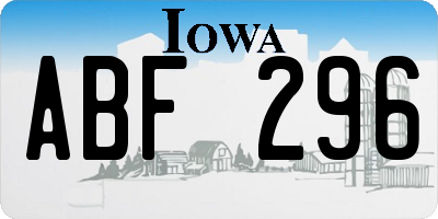 IA license plate ABF296