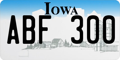 IA license plate ABF300