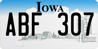 IA license plate ABF307