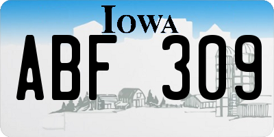 IA license plate ABF309