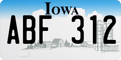 IA license plate ABF312