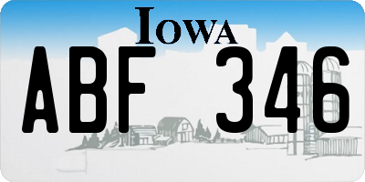 IA license plate ABF346