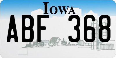IA license plate ABF368