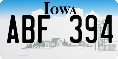 IA license plate ABF394