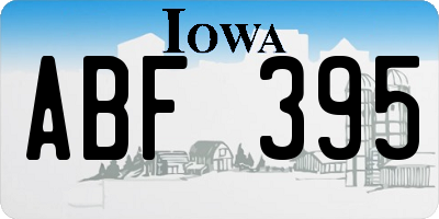 IA license plate ABF395