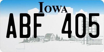 IA license plate ABF405