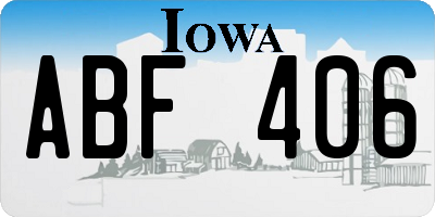 IA license plate ABF406