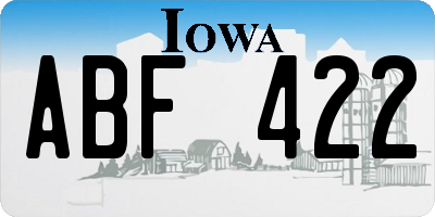 IA license plate ABF422