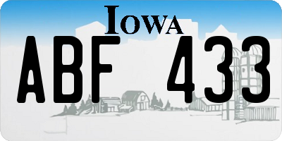 IA license plate ABF433