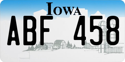 IA license plate ABF458