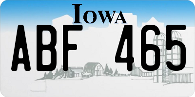 IA license plate ABF465