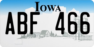 IA license plate ABF466
