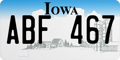 IA license plate ABF467
