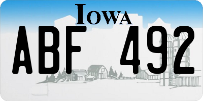 IA license plate ABF492