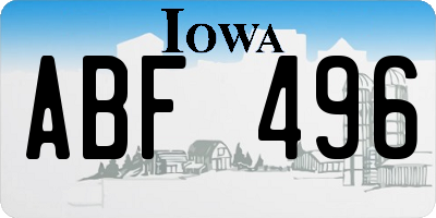 IA license plate ABF496