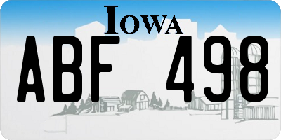 IA license plate ABF498