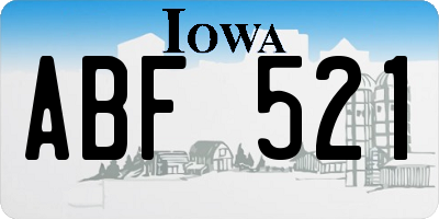 IA license plate ABF521