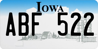 IA license plate ABF522
