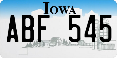 IA license plate ABF545
