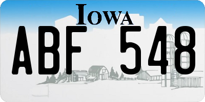IA license plate ABF548