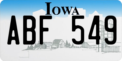 IA license plate ABF549