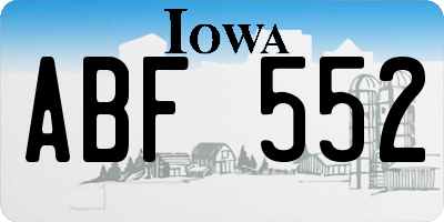 IA license plate ABF552