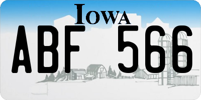 IA license plate ABF566