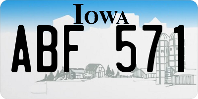 IA license plate ABF571