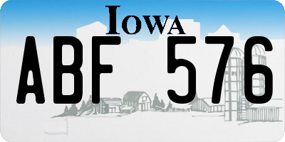 IA license plate ABF576