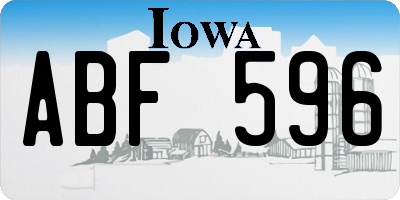 IA license plate ABF596