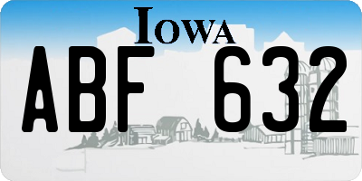 IA license plate ABF632