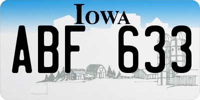 IA license plate ABF633