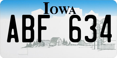 IA license plate ABF634