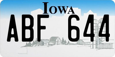 IA license plate ABF644