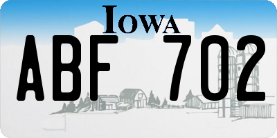 IA license plate ABF702