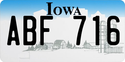 IA license plate ABF716
