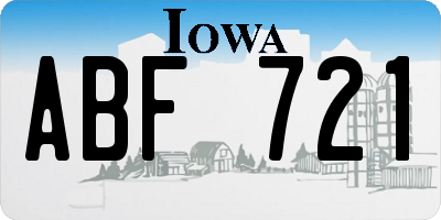 IA license plate ABF721