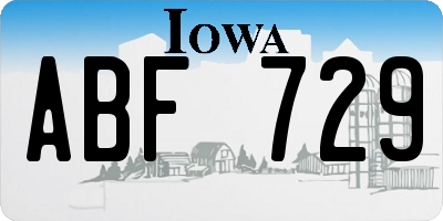 IA license plate ABF729