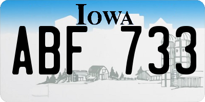 IA license plate ABF733