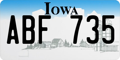 IA license plate ABF735