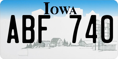 IA license plate ABF740