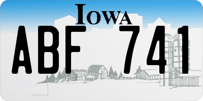 IA license plate ABF741